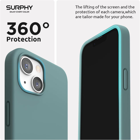 SURPHY Magnetic Case Designed for iPhone 13 Mini Case Compatible with MagSafe (5.4 inch 2021 Release), Liquid Silicone Phone Case with Microfiber ...