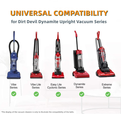 Replacement Belts for Dirt Devil Style 15 Dynamite and Power Express Upright Vacuum, Replace Parts 1SN0220001 & 3SN0220001 (Pack of 2)...