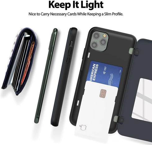 GOOSPERY Magnetic Door Bumper Compatible with iPhone 11 Pro Max Case, Card Holder Wallet Easy Magnet Auto Closing Protective Dual Layer Sturdy Pho...
