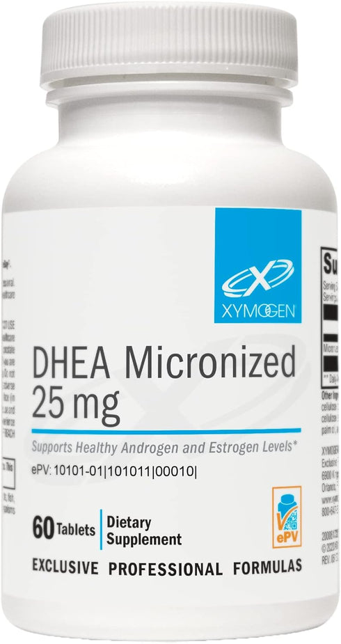 XYMOGEN DHEA 25 mg - Micronized DHEA to Support Healthy Androgen and Estrogen Levels + Adrenal Support - Dehydroepiandrosterone DHEA Supplement fo...