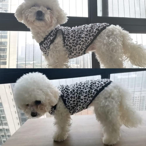 Pet Clothes, Leopard Print T-Shirt Puppy Cat Cotton Vest Clothing Apparel Spring Summer Breathable Sleeveless Harness Costumes for Small Dogs(S, B...