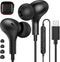 USB C Headphones for Samsung Galaxy S24 Ultra S23 FE S22 S21 A54 Note 20 10+,Magnetic Wired Earbuds Stereo in-Ear USB Type C Earphones with Microp...