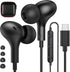 USB C Headphones for Samsung Galaxy S24 Ultra S23 FE S22 S21 A54 Note 20 10+,Magnetic Wired Earbuds Stereo in-Ear USB Type C Earphones with Microp...