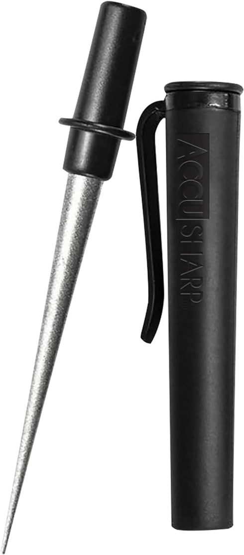 AccuSharp Diamond Compact Tapered Rod Sharpener, Portable Knife & Tool Sharpener for Serrated Blades, Fillet Knives & Fish Hooks, Knife Honing Ste...
