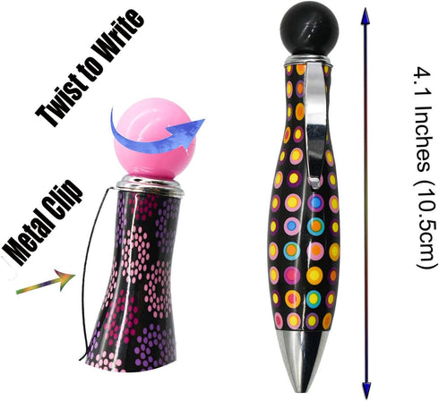 24PCS Mini Bowling Ball Pens Big Fat Pens For Tremor Parkinson Arthritis Hands Short Heavy Pen Ballpoint Pen For Parkinson School Office Party Act...