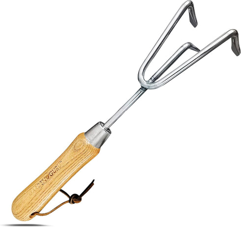 Garden Guru Eco Hand Cultivator Rake Tiller Tool- 100% Recycled Stainless Steel - Rust Resistant - FSC Certified Wood Ergonomic Handle - Great for...