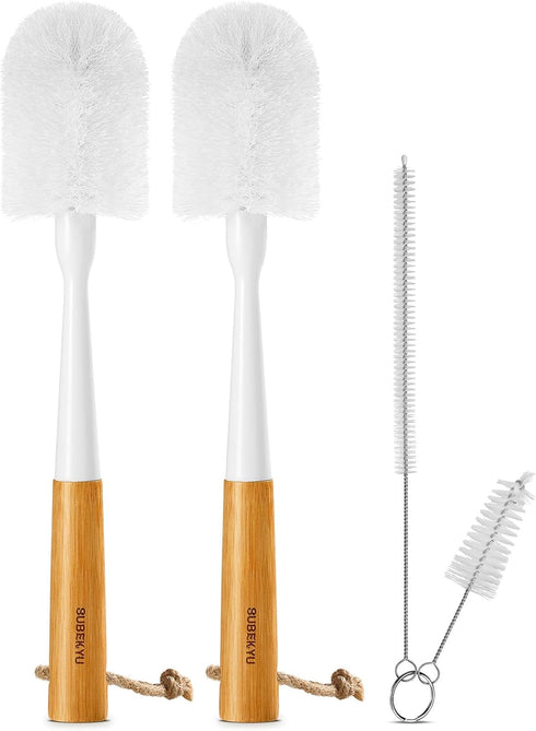 SUBEKYU Bottle Brush, Baby Bottle Brush with Nipple and Straw Cleaner Set for Cleaning Water Bottle, 4P...
