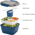 Freshmage Salad Lunch Container To Go, 52-oz Salad Bowls with 3 Compartments, Salad Dressings Container for Salad Toppings, Snacks, Men, Women (Bl...
