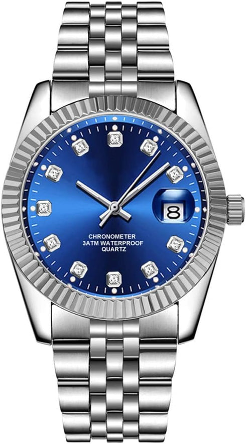 Men's Classic Design Analog Quartz Watches Fashion Business Watch Stainless Steel Waterproof Date Casual Wrist Watch for Men...