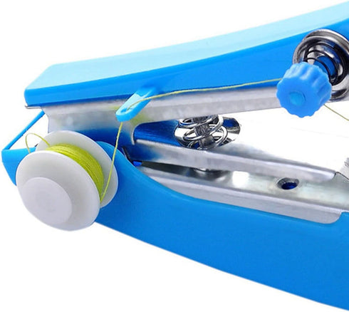 Handheld Sewing Machine Stainless Steel Portable Sewing Machine for Quick Stitching Practical Blue Mini Sewing Machine for Household Travelling......