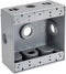 TOPAZ 3/4" Double Gang Weatherproof Boxes 5 Hole | Electrical Box, Gray...