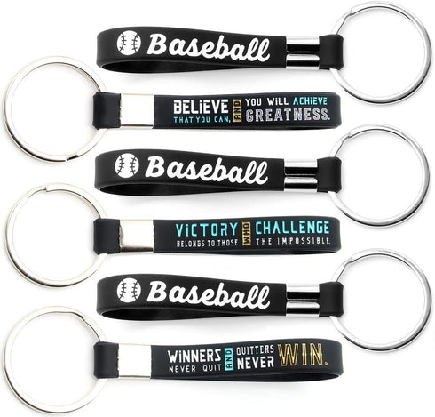 Inkstone Baseball Keychains | (12 Pack) Sports Inspirational Quotes | Flexible | Gifts For Your Team, Friends, Colleagues...