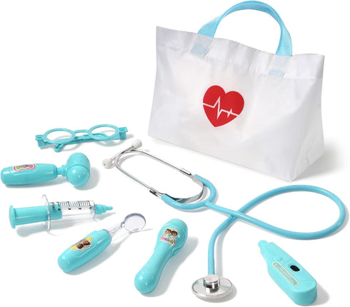 Kids Doctor Kit, 8 Pieces Kids Doctor Playset with Medical Storage Bag & Real Stethoscope, Pretend Play Doctor Toys for Toddler Boys Girls Aged 3 ...