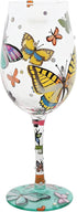 Designs by Lolita “Butterflies” Hand-painted Artisan Wine Glass, 15 oz....