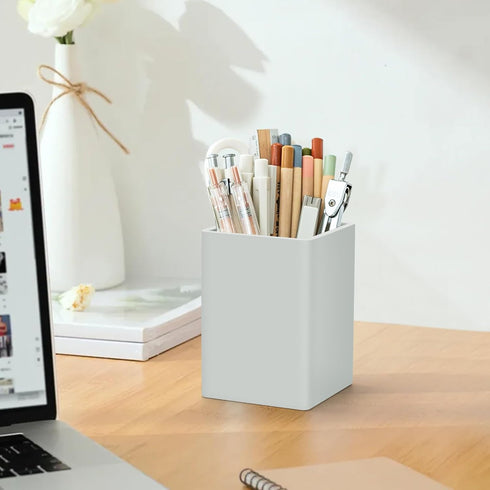 Pen Holder for Desk,Nordic Elegance Square Silicone Pencil Holder Soft Minimalist Desk Pen Cup Stand Waterproof Multifunctional Office Supplies fo...