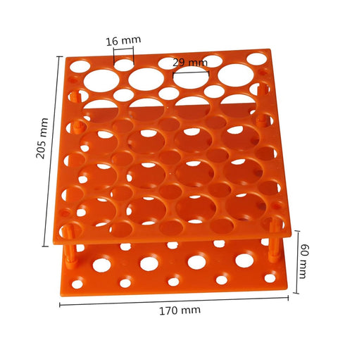 2 Pack 50 Well Centrifuge Tube Rack for 10ml/15ml/50ml Large Size Scientific Laboratory Plastic Tube Rack Holder Detachable Lab Test Tube Rack Ora...