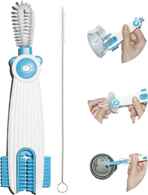 3 in 1 Cup Lid Cleaning Brush, 1 Pack Multifunctional Cleaning Brush, Baby Bottle Brushes Set, Water Bottle Cleaner Brush,Home Kitchen Cleaning To...