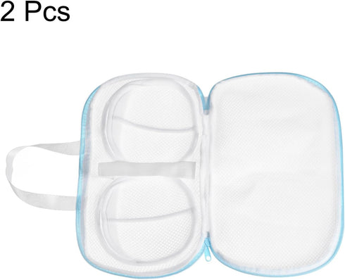 uxcell 2Pcs Bra Washing Bag, 11.8 x 6.7 Inch Rectangle Mesh Laundry Bags for Washing Machine Wash Delicate, Sock, Underwear, Blue...