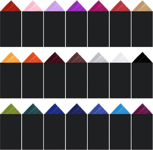 21 Pcs Pre Folded Triangles Pocket Square Suit Masculine Polyester Pocket Square Handkerchief on Card for Men, 21 Colors...