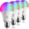 LED Color Changing Lights, Compatible with Alexa & Google Assistant, RGBW 2700K-6500K, 60 Watt Equivalent Multicolor, Dimmable with App, A19 E26, ...