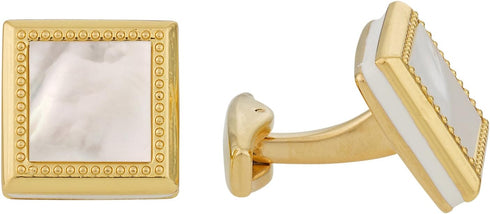 Gold Mother of Pearl Square Cufflinks with Presentation Box...