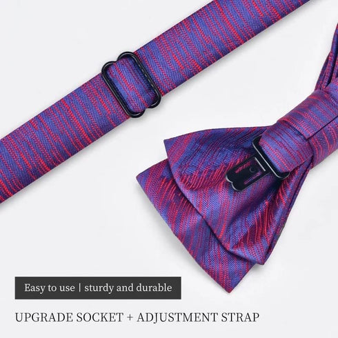 Men's Lavish Bowtie Set with Cufflinks, Pocket Square & Pre-tied Bowtie...