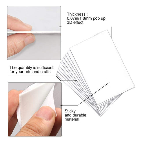 30 Sheets Double Sided Sticky Foam Sheets 7.9 x 5.9 Inch White Self Adhesive Foam Sticky Sheets 3D Dual-Adhesive Foam Sheets Foam Tapes for DIY Sc...