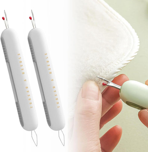 YEQIN 2PCS 2 in 1 Needle Threader Seam Ripper, Upgraded Thread Seam Ripper Needle Threading and Seam Remover Seam Ripper Tool Needle Threaders for...