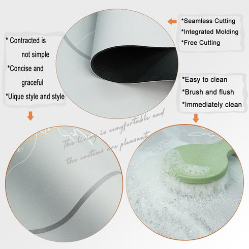 Dish Drying Mats For Kitchen Counter Decor Coffee Bar Accessories, Draining Mat for Kitchen Sink Storage Heat Resistant Mats Stone Drying Tray Bat...
