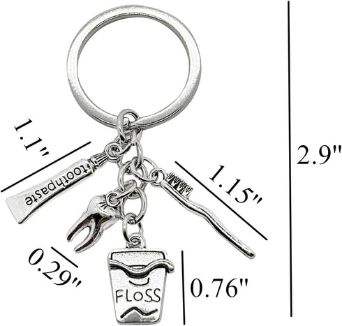 PHAETON 20PCS Toothbrush Toothpaste Keychain Tooth Shape Keyring Dentist Keychain Dental Hygienist Gift Dental Student Gift Dentist Graduation Gif...