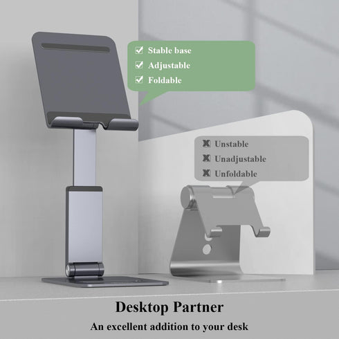 Minthouz Extendable Cell Phone Stand, Aluminium Phone Holder for Desk, Multi-Angle/Height Adjustable Phone Stand Compatible with iPhone 14 13 Pro ...