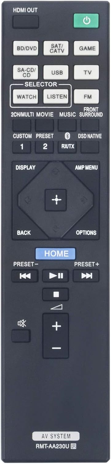 New RMT-AA230U Replaced Remote Control fit for Sony Home Theatre AV Receiver RMT-AA230U STR-DN1070 STRDN1070...
