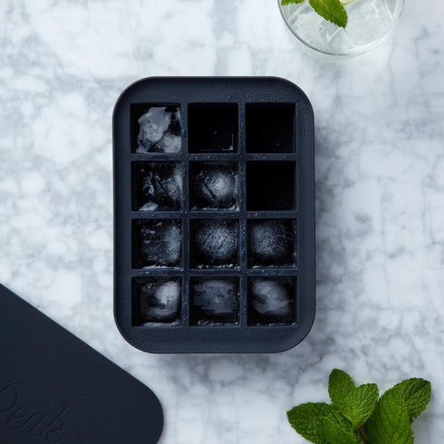 W&P Peak Silicone Everyday Ice Tray w/ Protective Lid | Charcoal | Easy to Remove Ice Cubes | Food Grade Premium Silicone | Dishwasher Safe, BPA F...