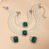 Vintage 4pcs Pearl Gemstone Choker Necklaces Earrings Bracelet Set 1920s Costume Party Pearl Jewelry Multilayer Gemstone Rhinestone Elegant Bridal...