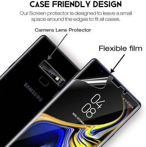 LK 2 Pack for Samsung Galaxy Note 9 Screen Protector + 3 Pack Camera Lens Protector, in-Display Fingerprint Support, HD Ultra-Thin, Flexible TPU F...