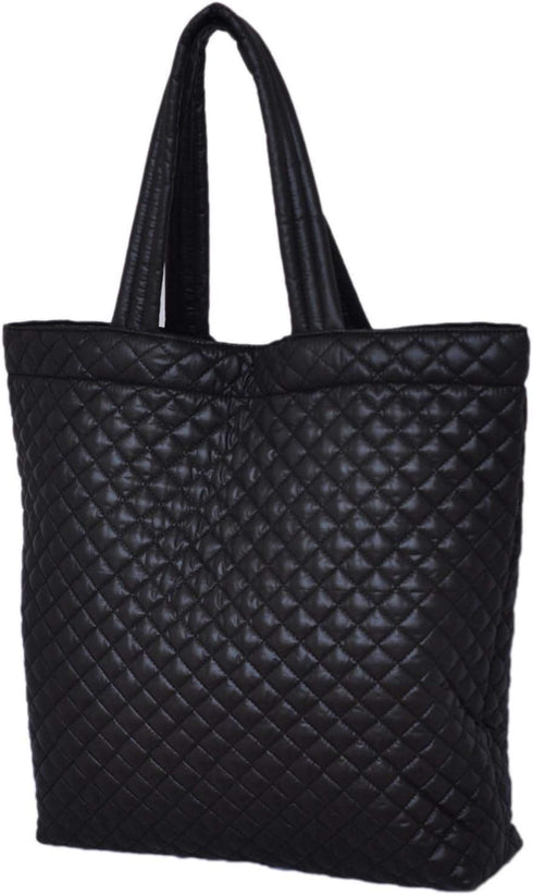 Comfortable light weight quilted Market Tote water repellent Color Black...