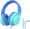 Kids Headphones, Wired Headphones for Kids with Microphone, 85/94dB Volume Limiter Headphones for Girls Boys with Sharing Jack, Foldable Headphone...