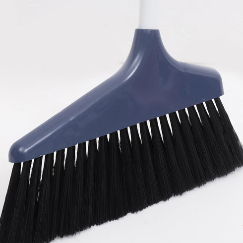 Broom and Dustpan Set Dust Pan and Broom with Long Handle Heavy Duty Broom Dustpan Cleaning Tool for Home Kitchen Room Office Dorm Lobby Floor Blu...
