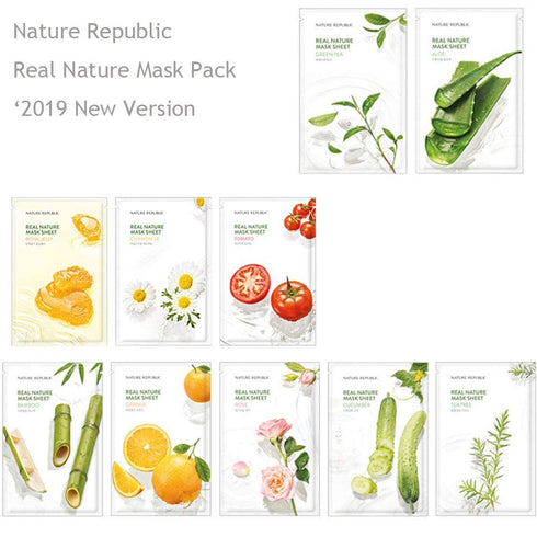 Nature Republic Real Nature Mask Sheet 10pcs Original Korean Mask Sheet...