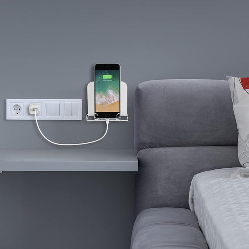 Cosmos 2 Pcs Wall Mount Phone Holder Cell Phone Wall Holder Smartphone Charging Stand Bedside Organizer Storage Bracket Compatible with Most Phone...