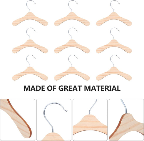 10Pcs Wooden Pet Hangers for Dog Clothes Storage, Compact and Lightweight Clothing Rack for Small Dogs, 5.51 Inch Durable Wood Hangers...