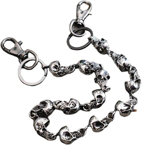Andy's Orchids Wallet Chain, Punk Skull Jeans Decor Pants Chain Secure Travel Wallet Heavy Duty Link Coil Leash Jewelry...