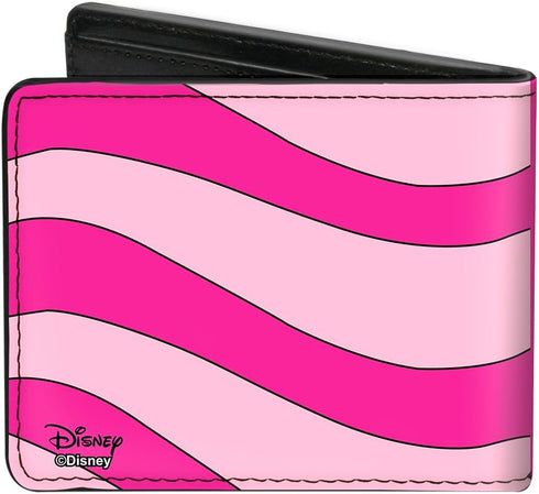 Buckle-Down Men's Disney Wallet, Bifold, Cheshire Cat Face Stripes Pinks, Vegan Leather, Multicolor, Standard Size...
