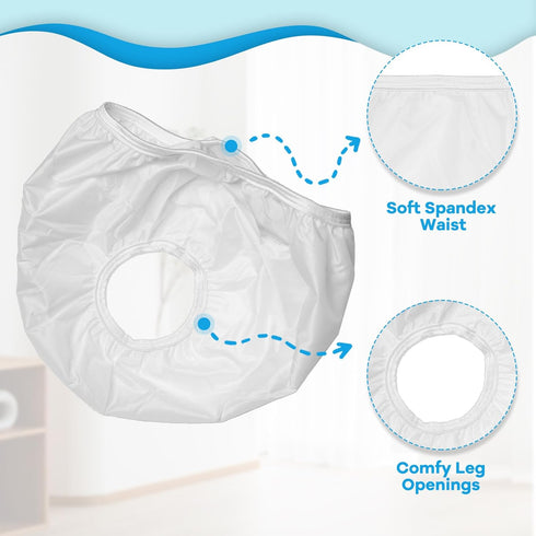 Reusable Waterproof 100% Nylon Taffeta Diaper Pants for Potty Training & Swimming, Leak-Proof & Rip-Proof, Small (Fits 14 - 19 lbs), 2 Counts...