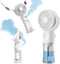Handheld Fan Misting Hand Held Fan Rechargeable Battery Operated Portable 4 Speeds & 55ml Spray & 360° Foldable USB Personal Water Fan for Travel ...