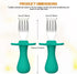 2 Pcs Baby Forks Toddler Forks for Self Feeding, Kids Forks with Silicone Round Handle, Stainless Steel Toddler Utensils Children Safe Silverware ...