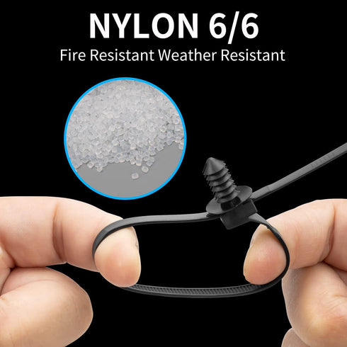 210 PCS Universal Nylon Push Mount Cable Zip Ties Assorted Sizes, Heavy Duty Nylon Push Mount Self Locking UV Resistant Wire Ties, 5 Most Popular ...