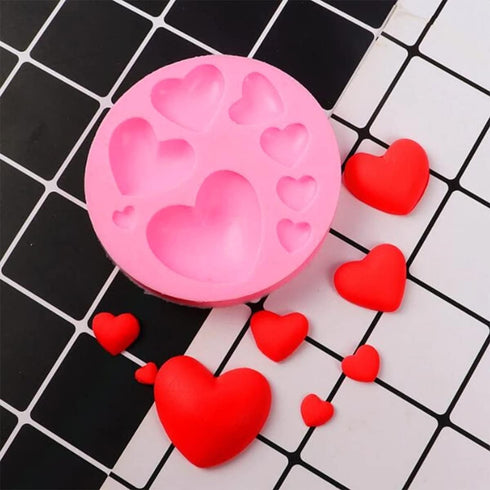 2Pcs Pink Heart Silicone Molds, Different Sizes Heart Chocolate Mold Heart Shape Candy Molds for Cookie Decor, Pastry, Cake, Chocolate Making?Bake...