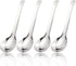 7.28 Inches Asian Soup Spoons Stainless Steel Chinese Soup Spoon Set of 4 Soup Spoons Silverware Cucharas Para Comer for Ramen Pho Miso Dumplings ...