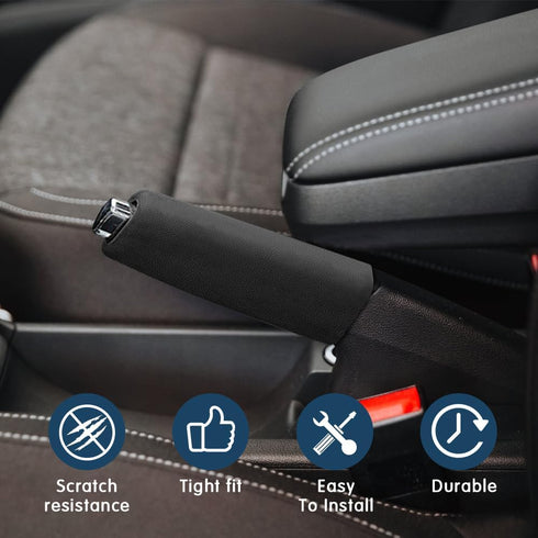 Car Handbrake Cover Gear Shift Knob Cover, Auto Comfortable Grip Silicone handbrake for Most Vehicle (Black)...